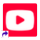 YouTube logo with a play button icon on a red background.