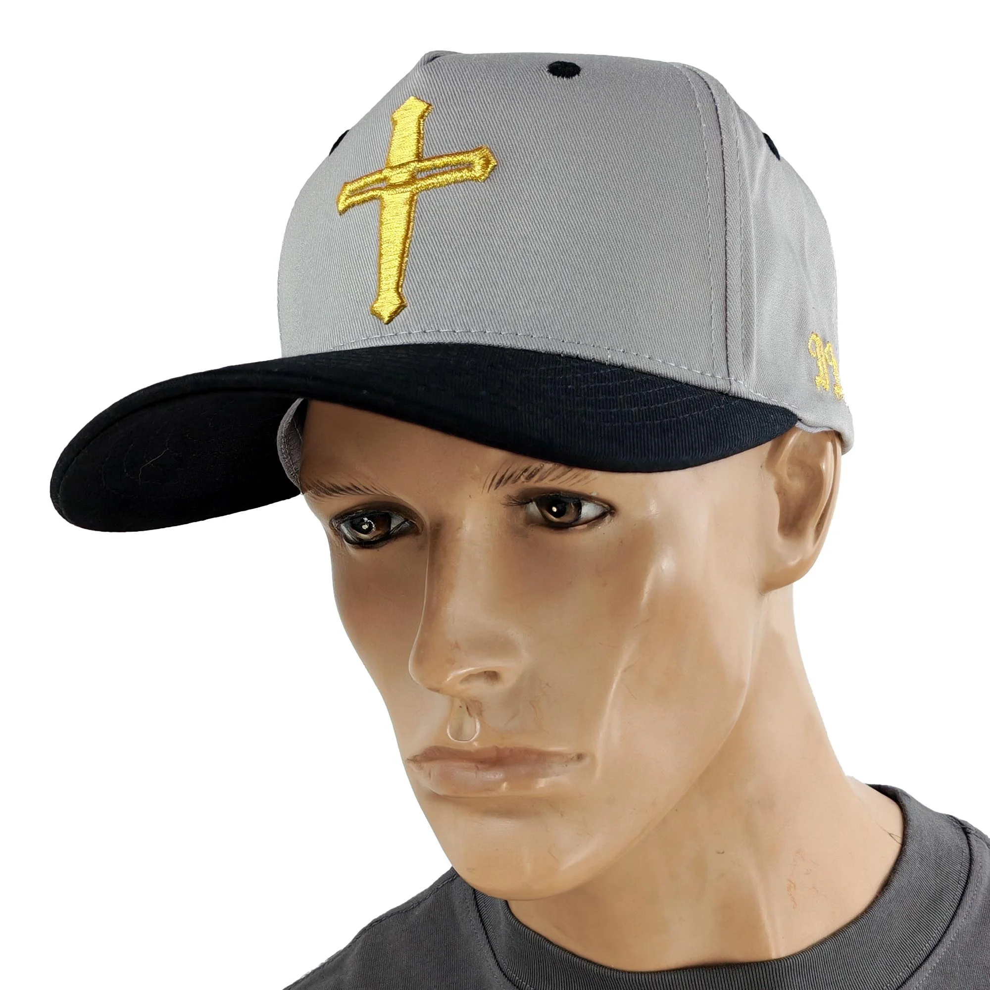 Snapback Cap | The Courage | 5 Panel | Grey & Gold | Classic