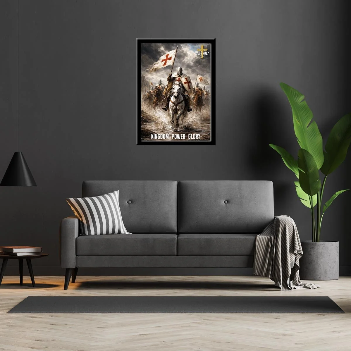 Kingdom Power Glory | Knights Templar Crusader | Framed Print