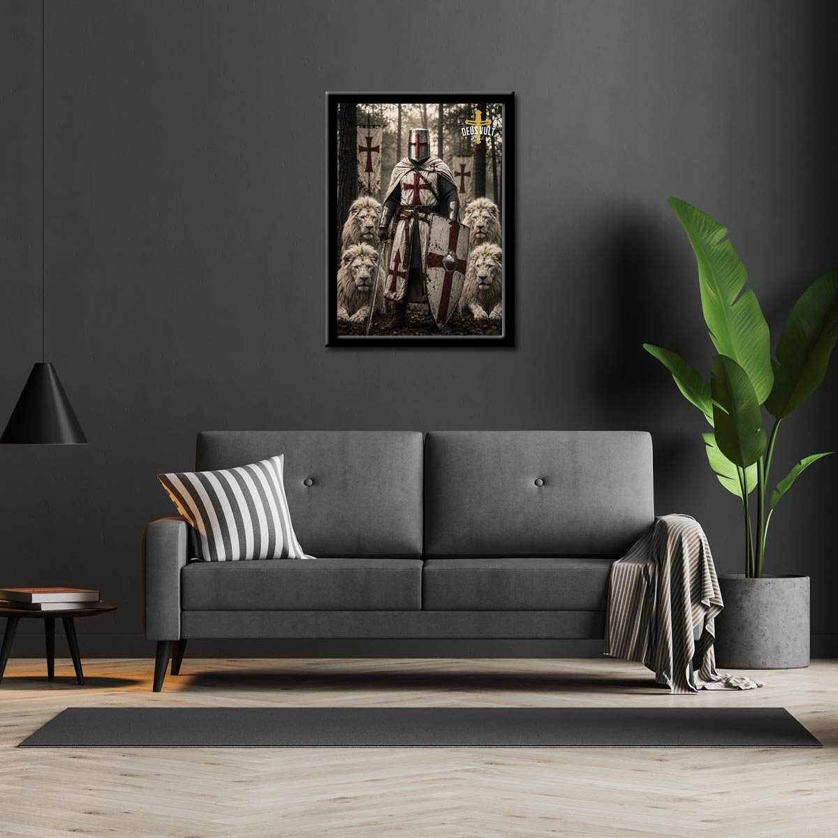 Knights Templar | White Lion Knight | Framed Art Print