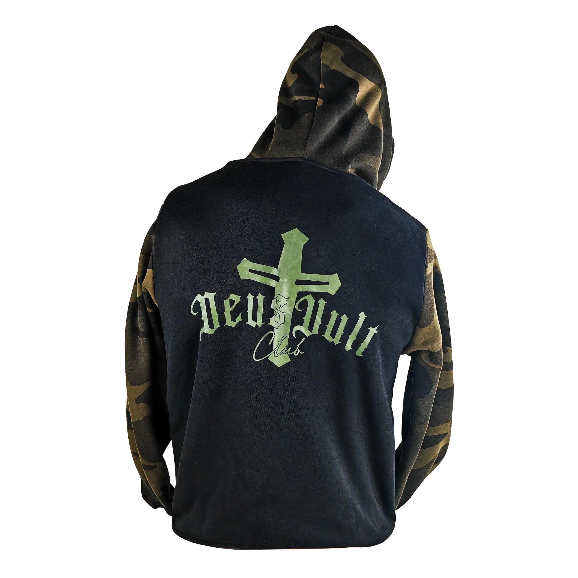 Dues Vult Club Camouflage Unisex Hoody Black And Green