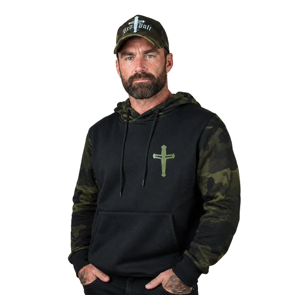 Hoodie | The Order | Camouflage | Casual Fit | Black & Green