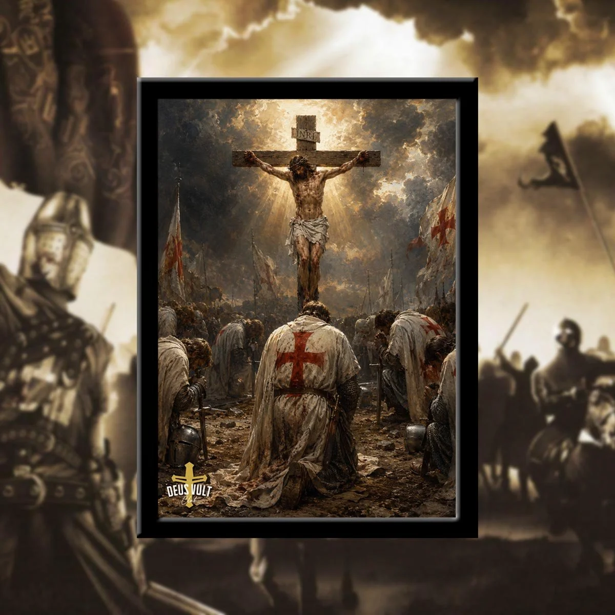 Crusaders Prayer | The Crucifixion Of Jesus Christ | Framed Art Print