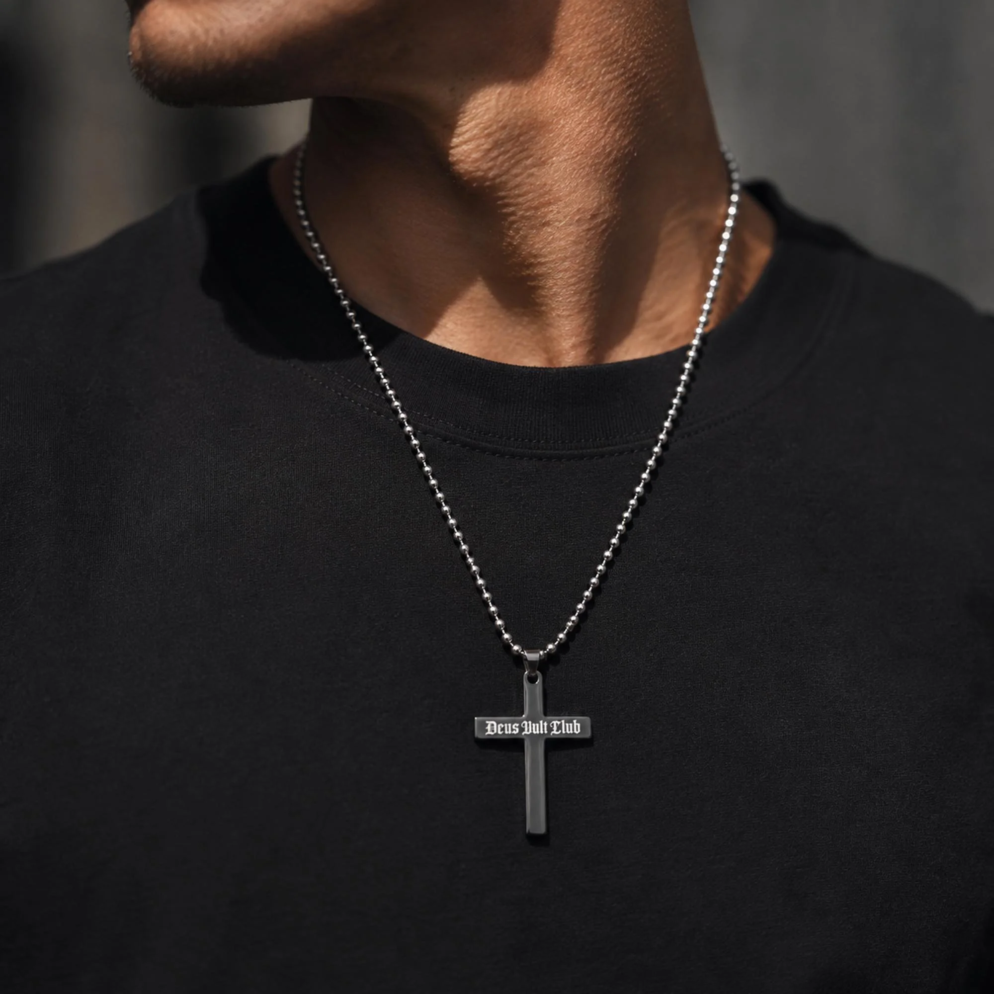 Deus Vult Club Cross & Necklace Rope Chain Silver