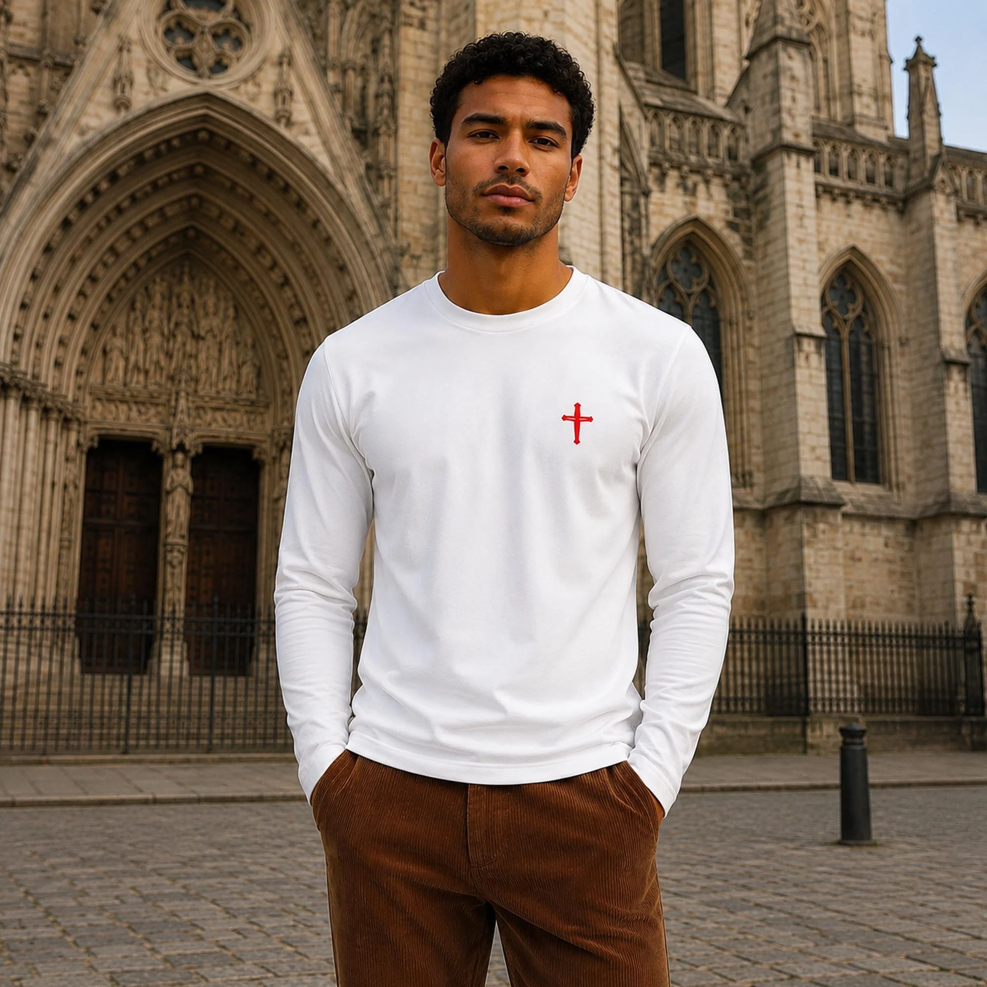 Templar | Long Sleeve T-Shirt | Lightweight | Slim Fit | White