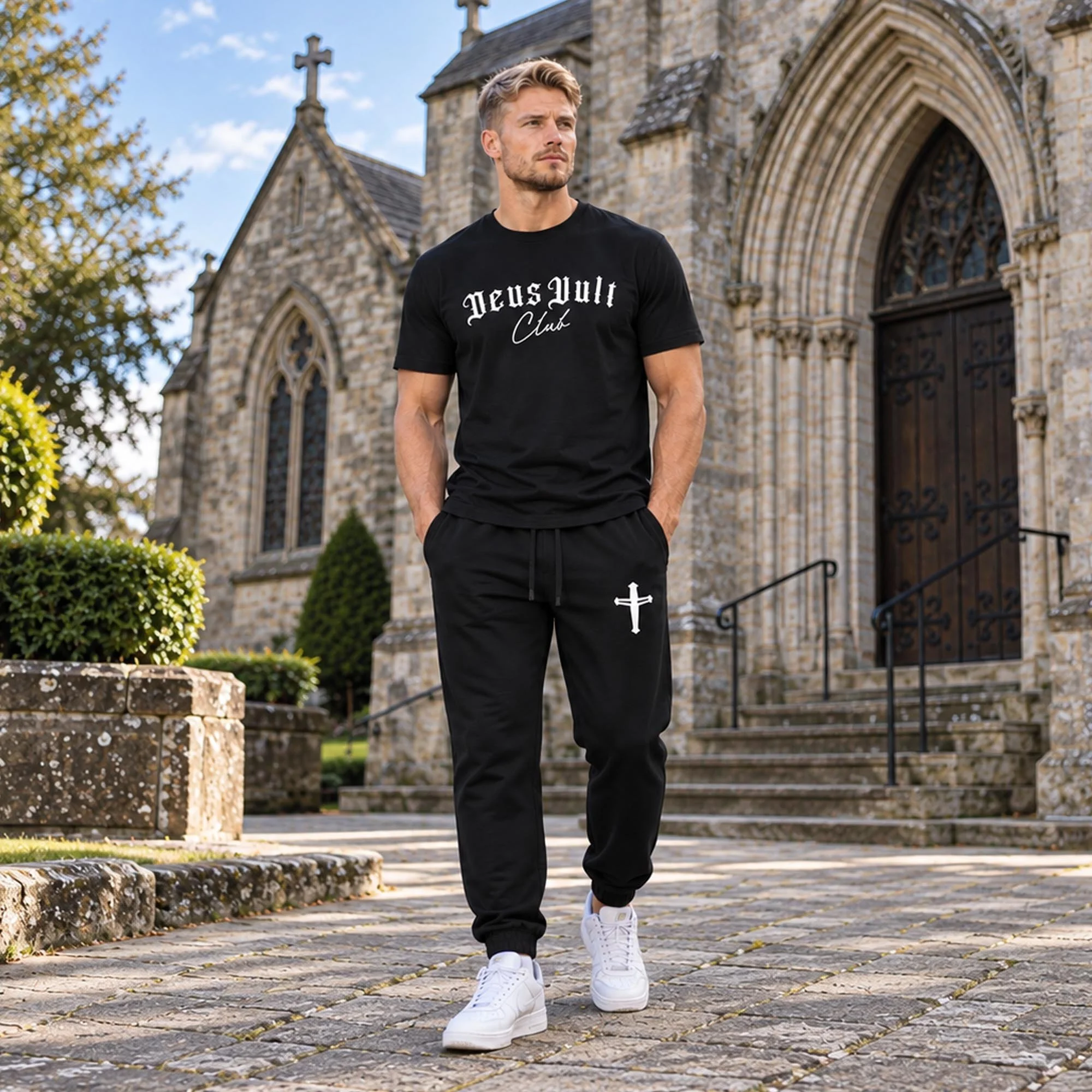 Kingdom Power Glory | Joggers | Casual Fit | Luxury Cotton | Black