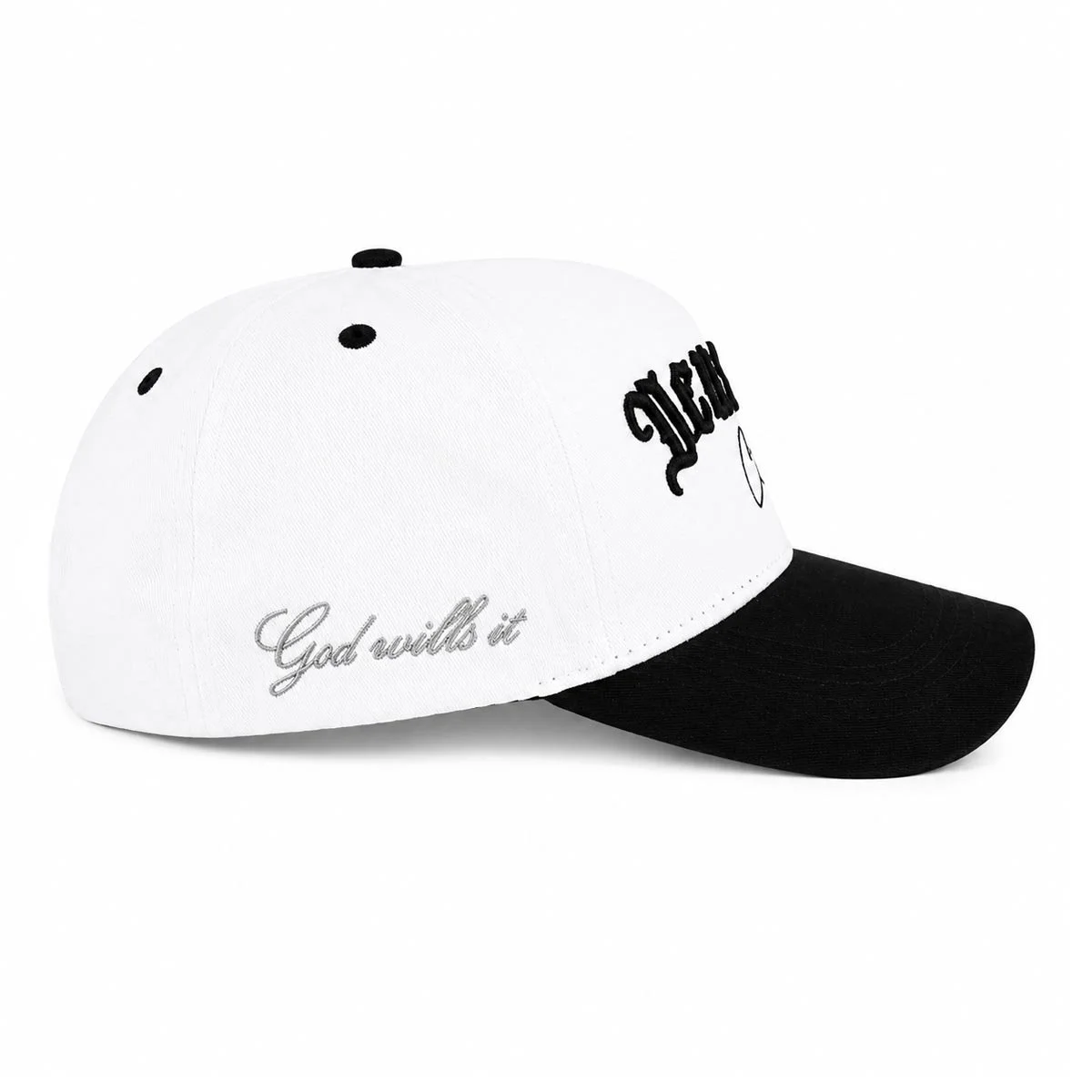 Baseball Cap | 3D Embroidery | The Initiation | 5 Panel | White & Black | Classic