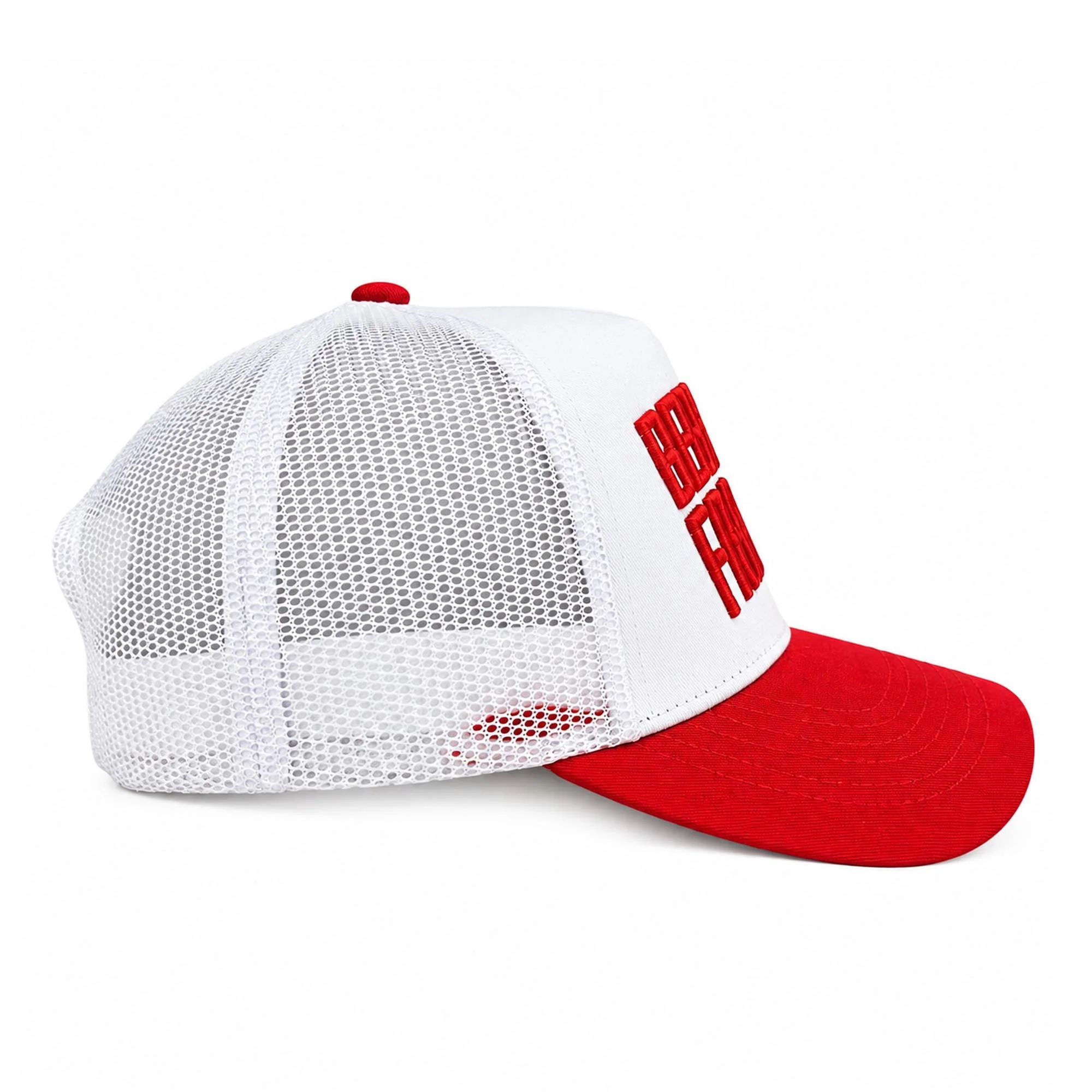 Beer Bacon Freedom | Mesh Baseball Cap | Snapback | 5 Panel | White & Red