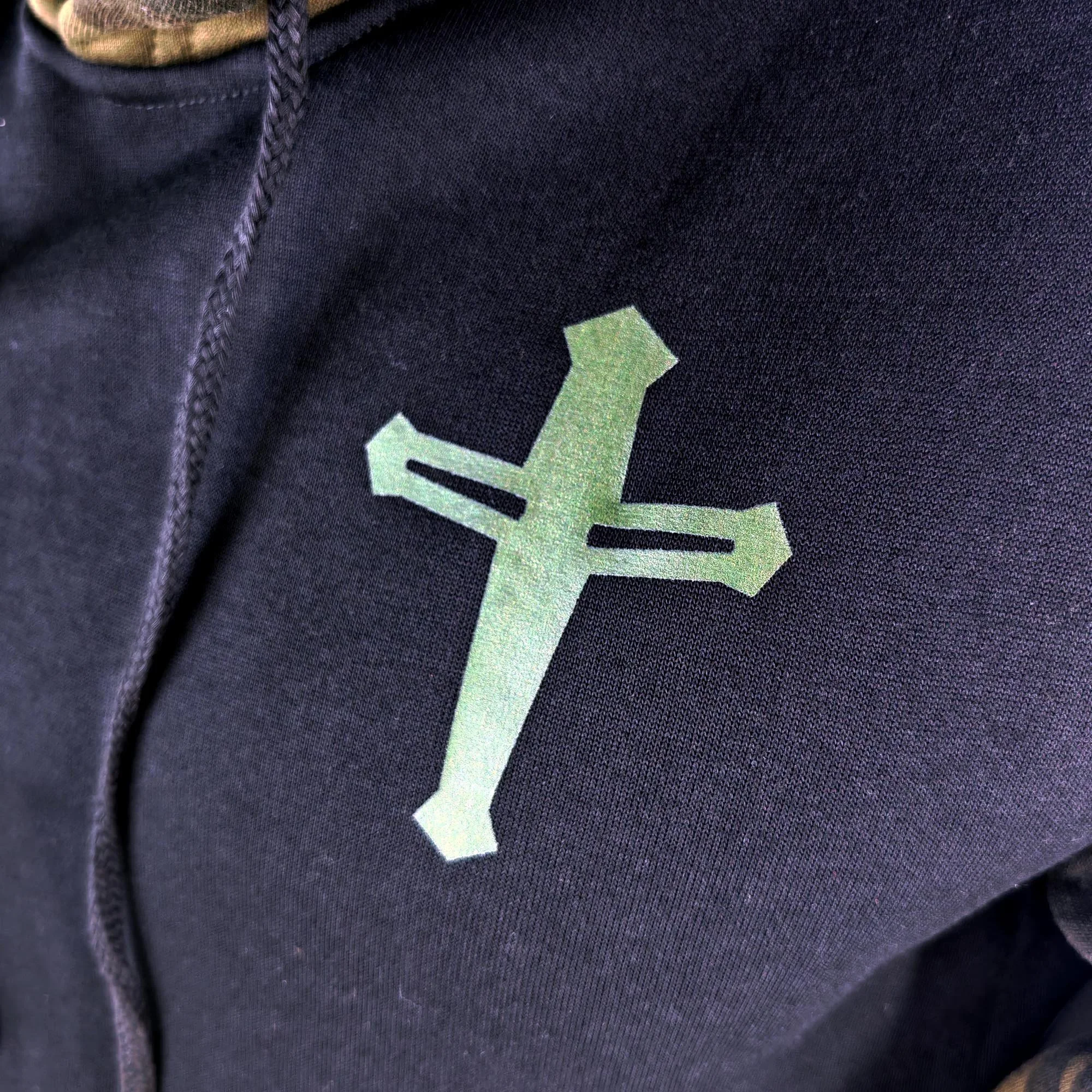 Dues Vult Club Camouflage Unisex Hoody Black And Green