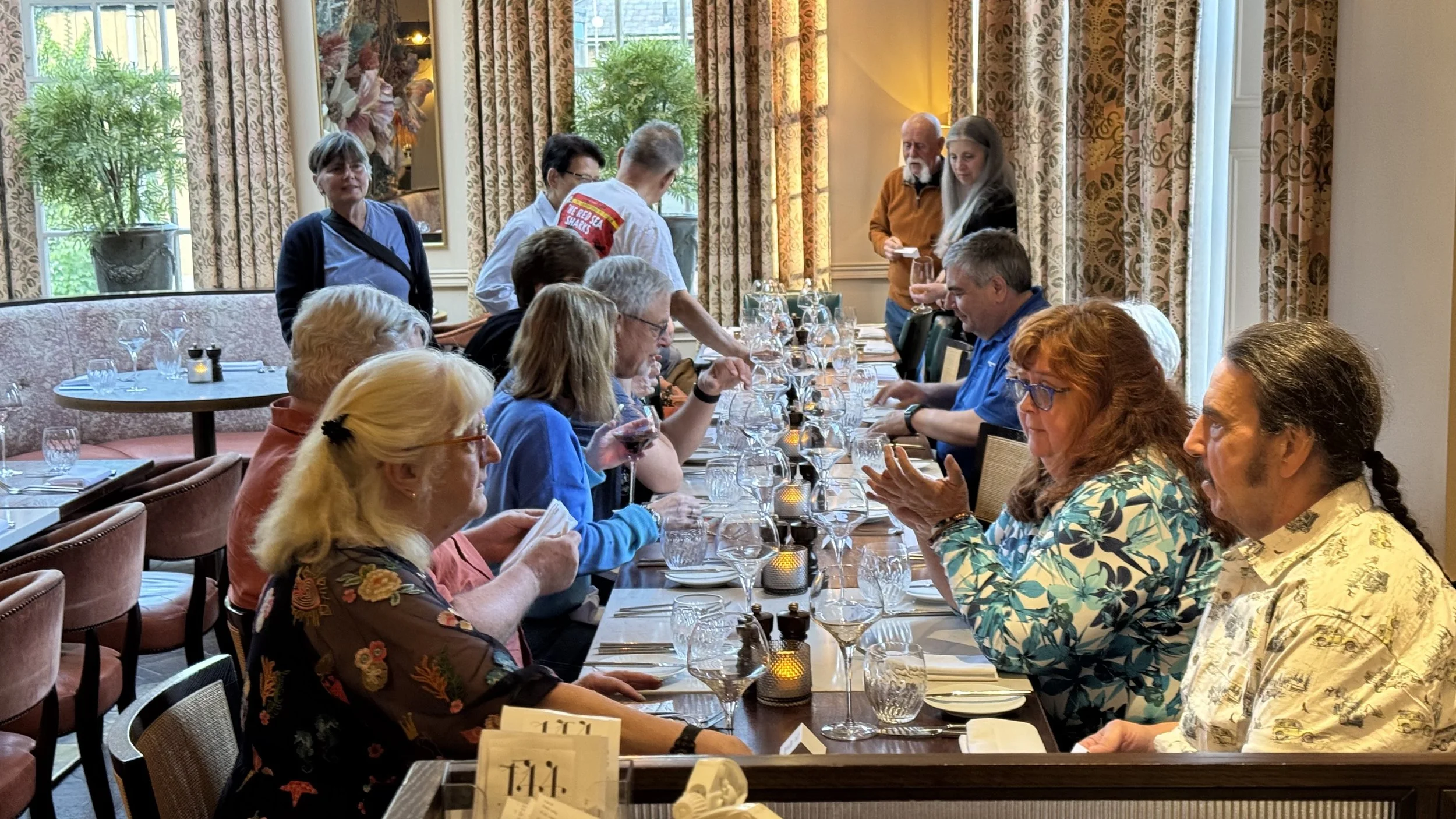 guests arriving for a group dinner in a top London hotel, the Richmond Hill Hotel