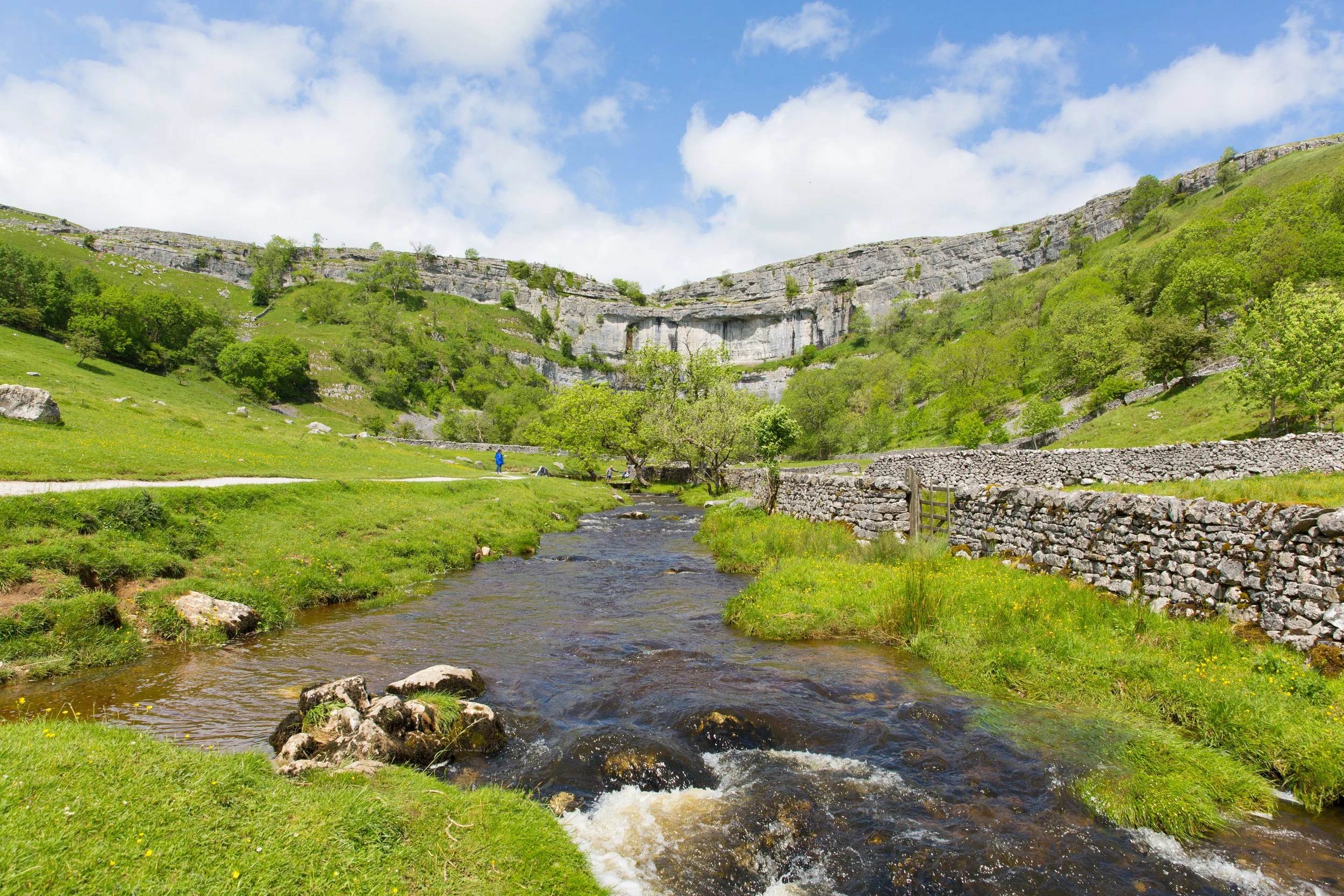 Malham Cove Yorkshire Dales National Park England UK popular visitor attraction