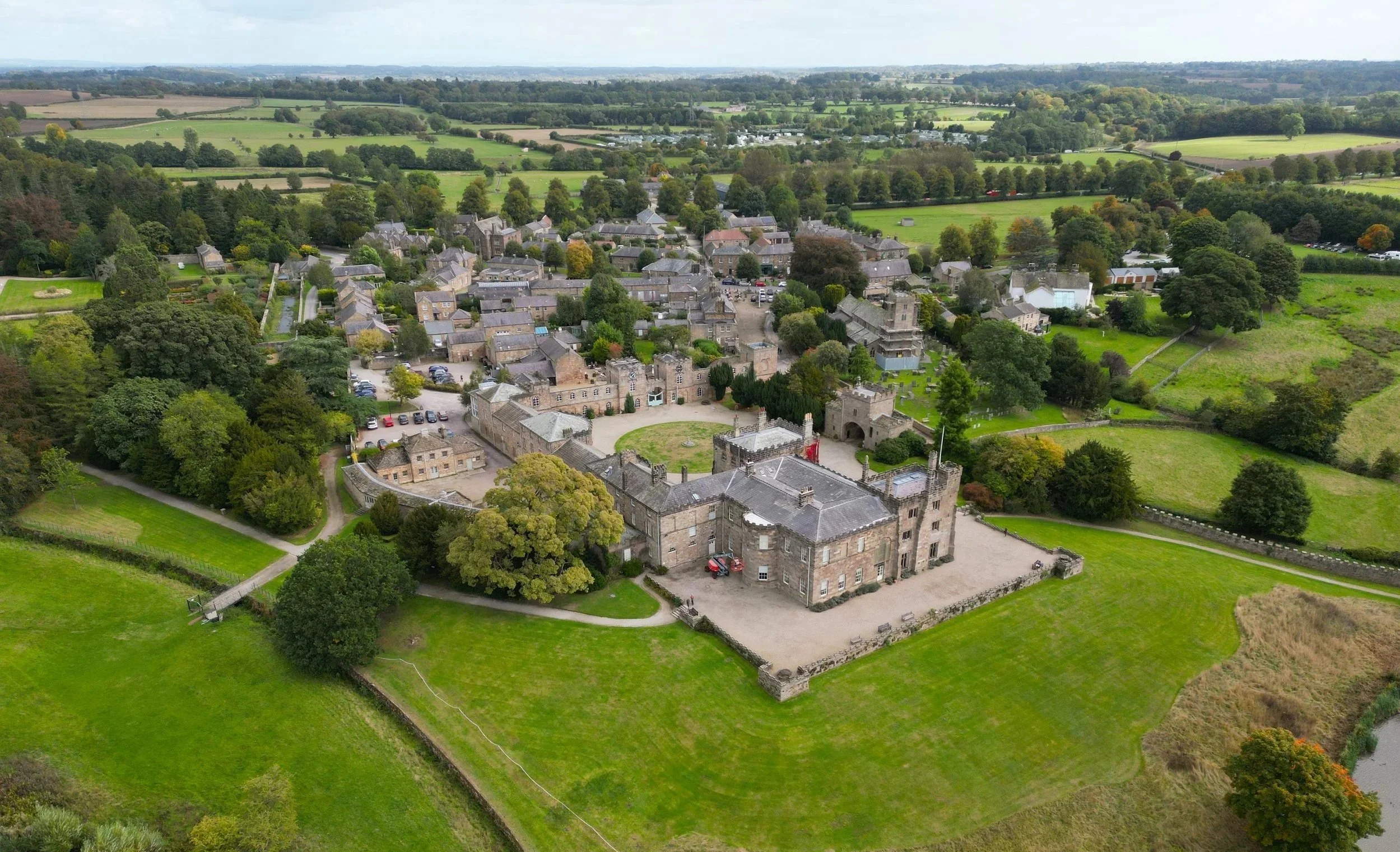 Ripley Castle estate Ripley village near Harrogate North Yorkshire, UK