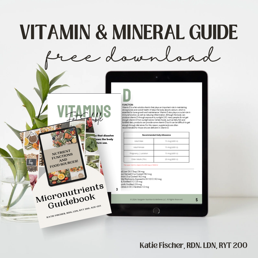 vitamins & minerals guidebook - food sources
