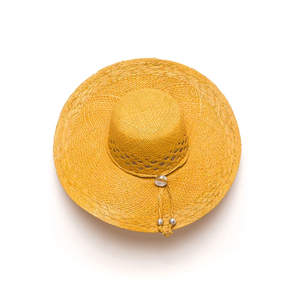 VESTOPAZZO - CAPPELLO RAFIA MEDIO AERE - MOSTARDA