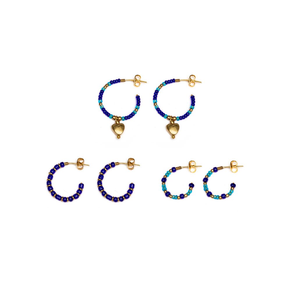 VESTOPAZZO - ORECCHINI TRIS CERCHIETTI MIX CUORE