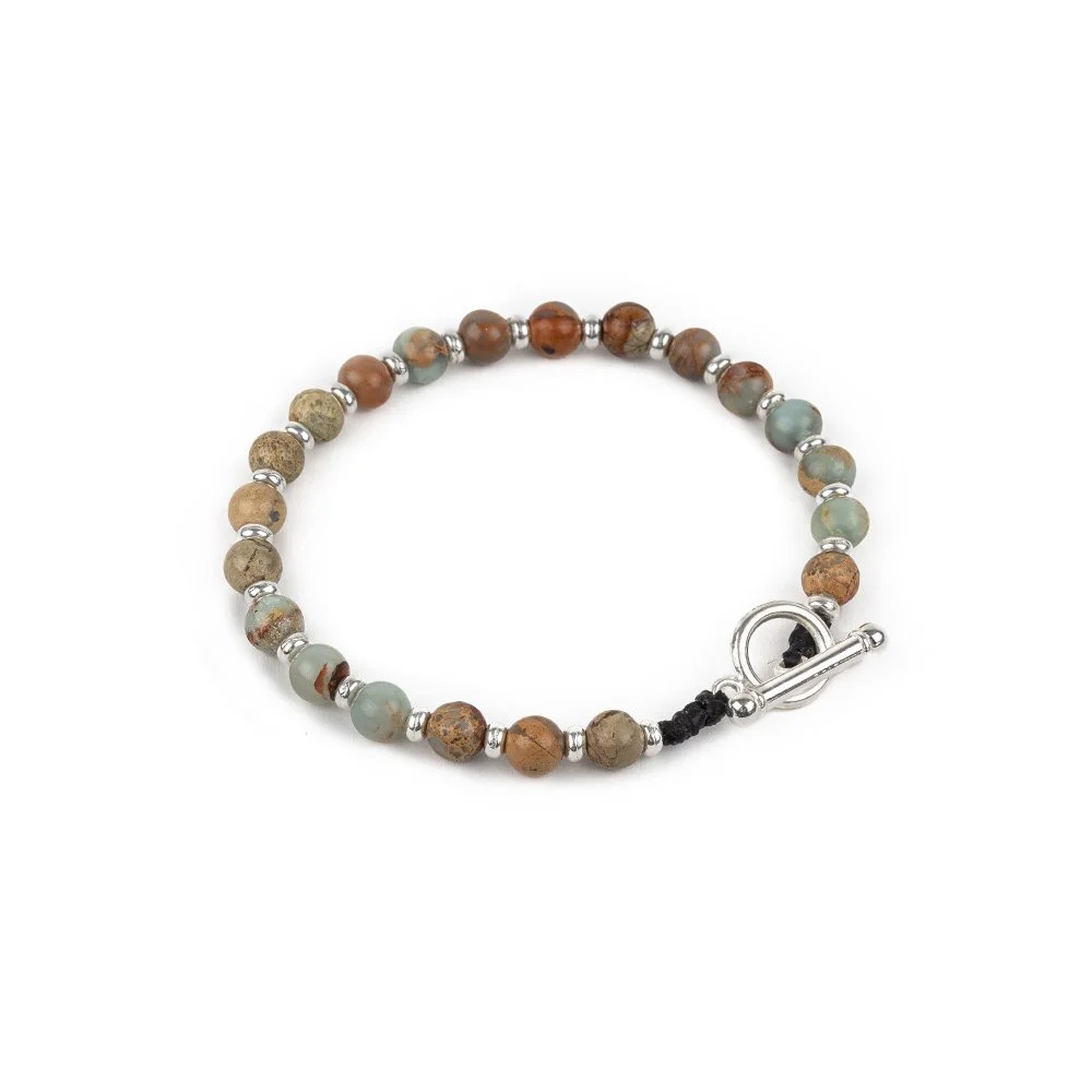 VESTOPAZZO - BRACCIALE AGALMATOLITE CHIUSURA T-BAR