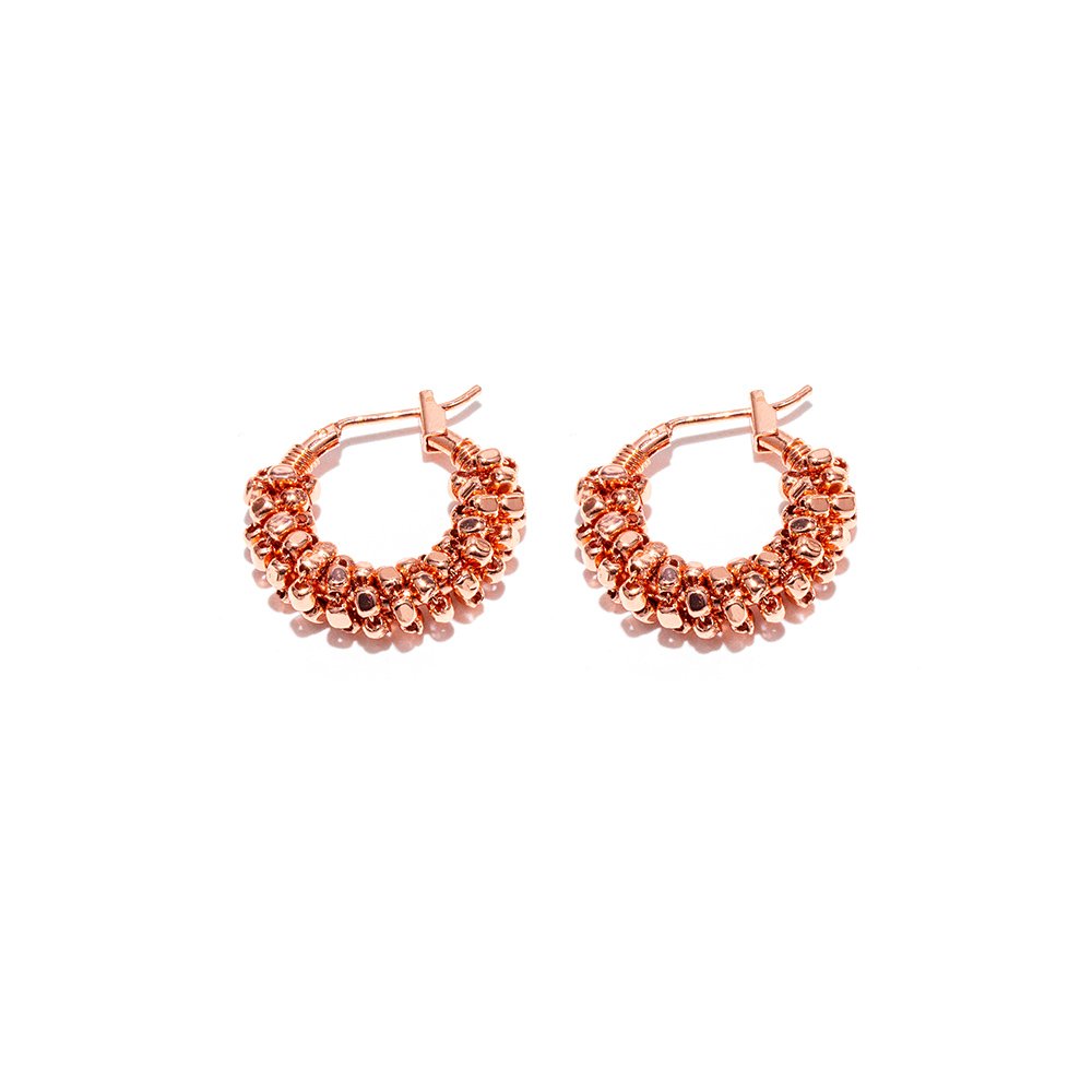 VESTOPAZZO - ORECCHINI MINI CERCHI PEPITE