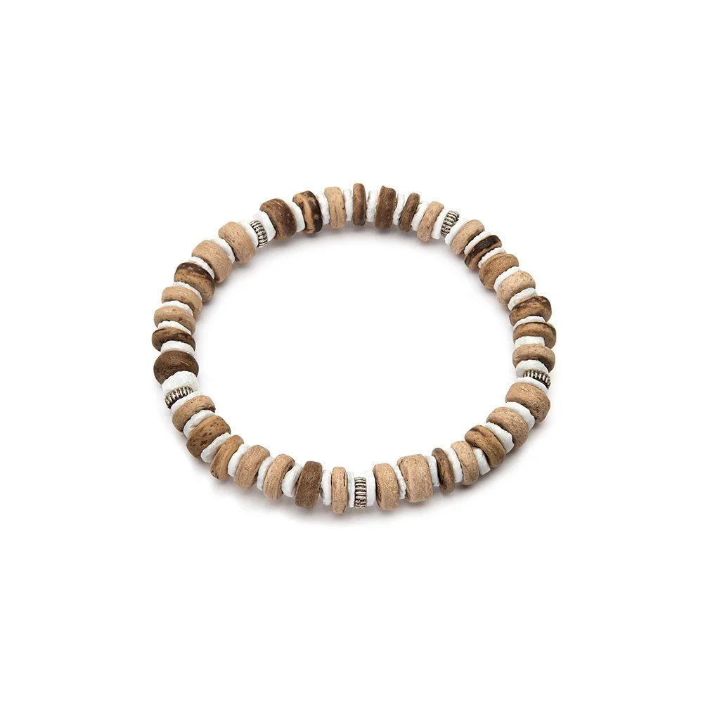 VESTOPAZZO - BRACCIALE ELASTICO CONCHIGLIA / COCCO