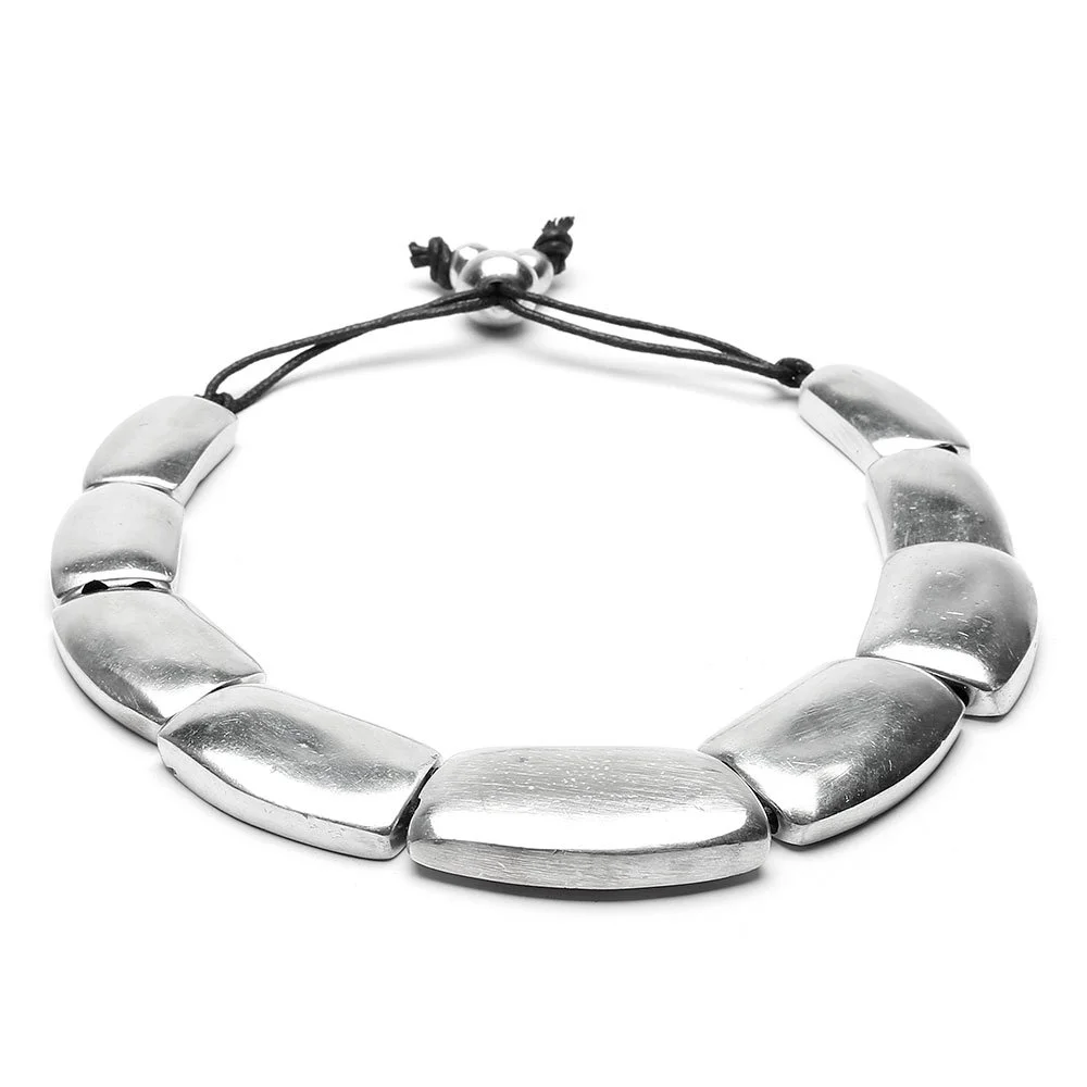 VESTOPAZZO - COLLANA COURT PLAQUE LISSE