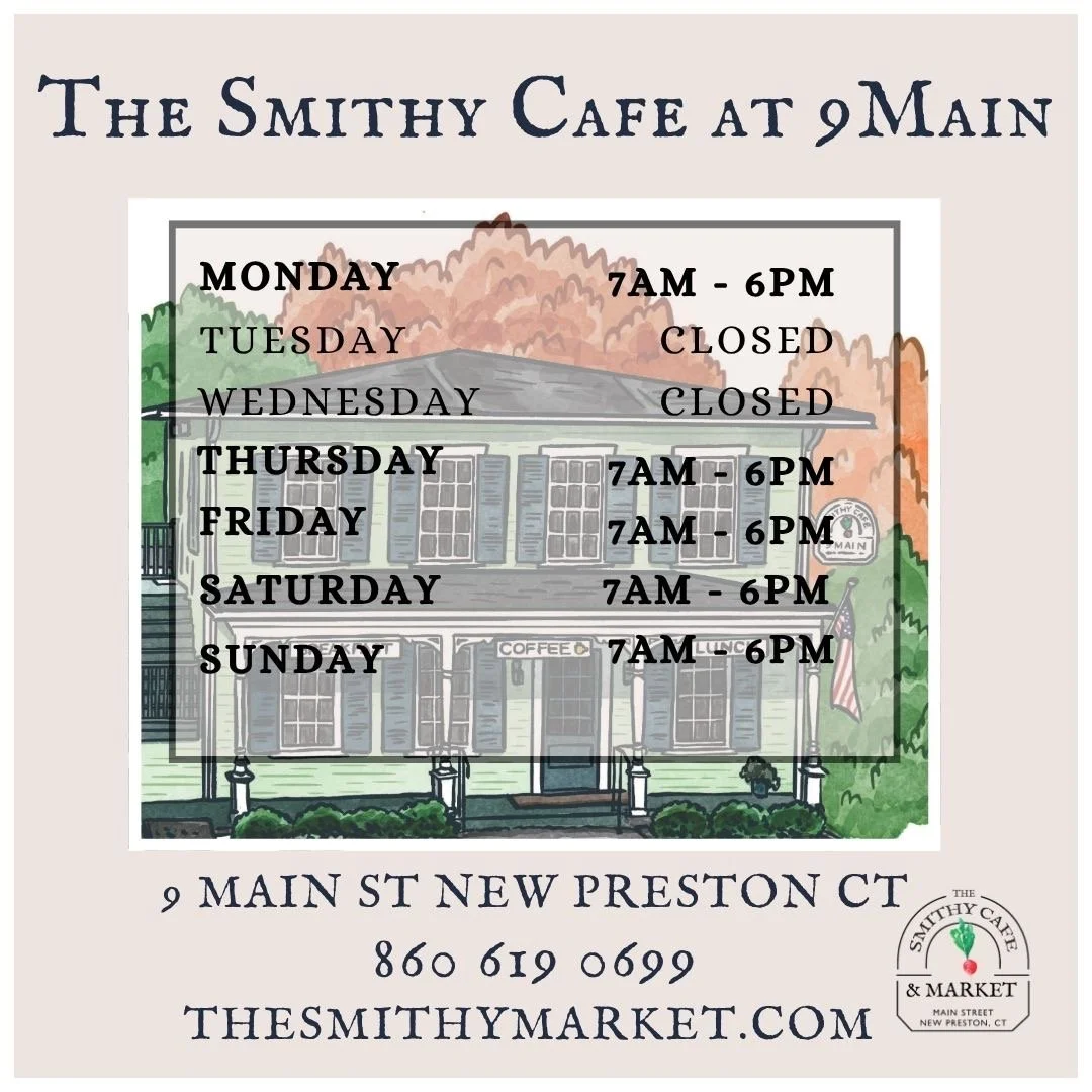 hours of operation for The Smithy Cafe @ 9 Main