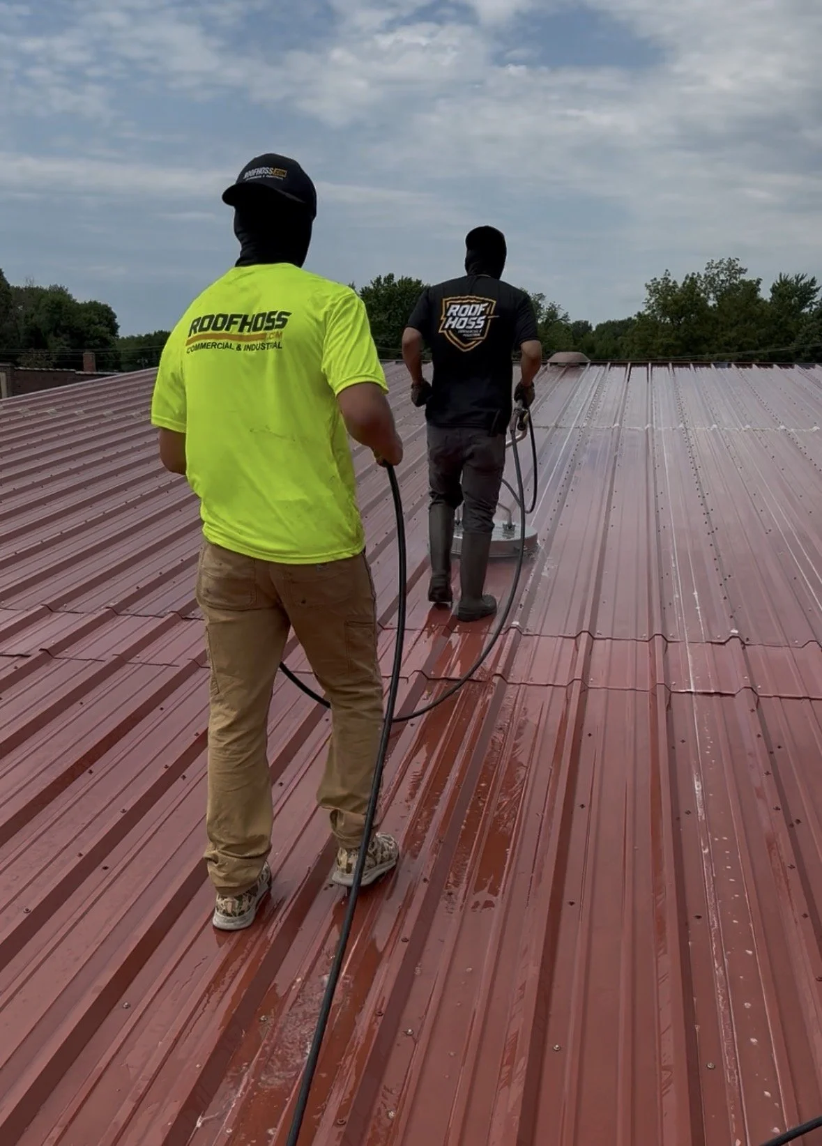 Commercial Roofing Power Wash