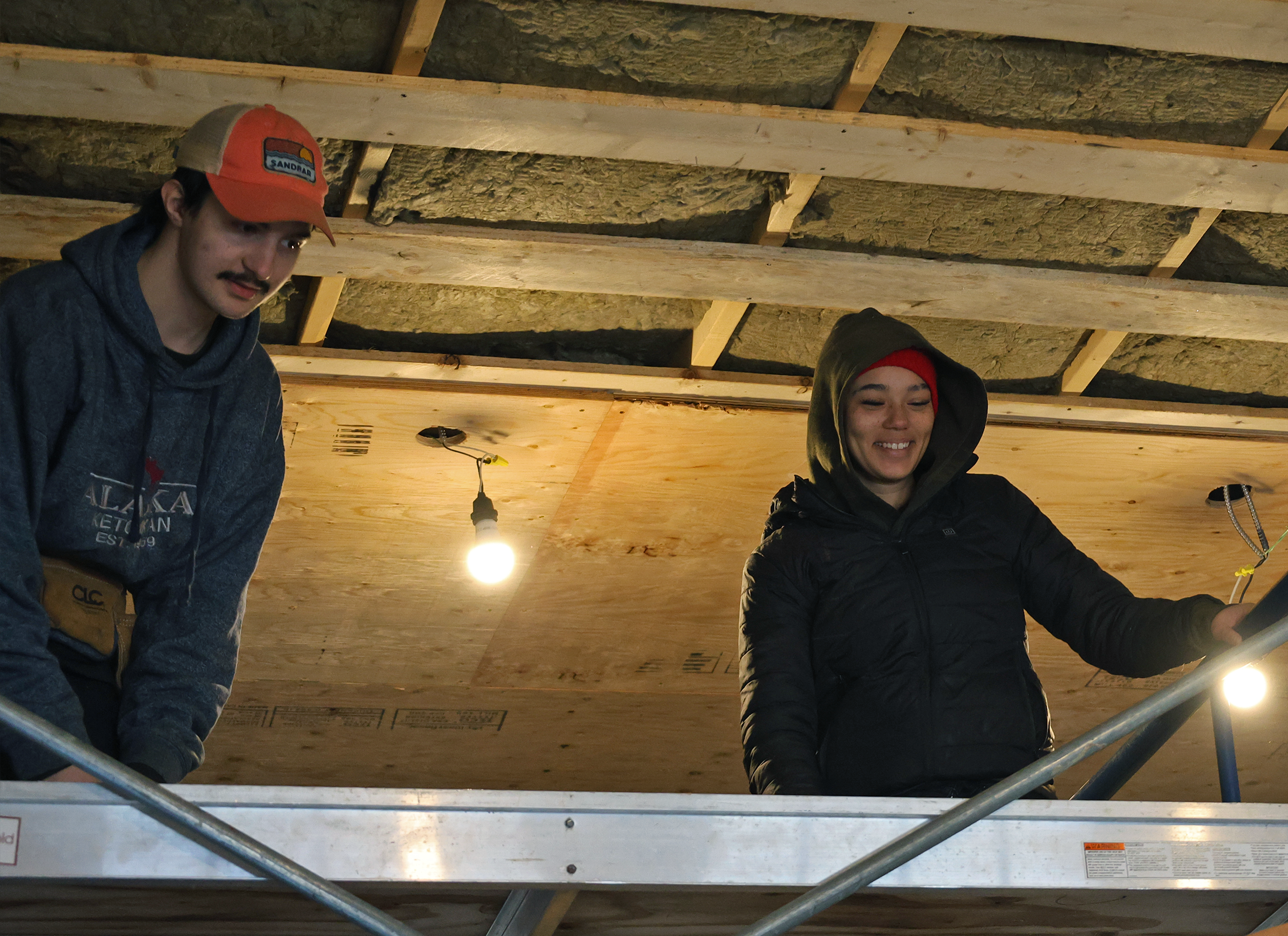 Sal and Alani at work