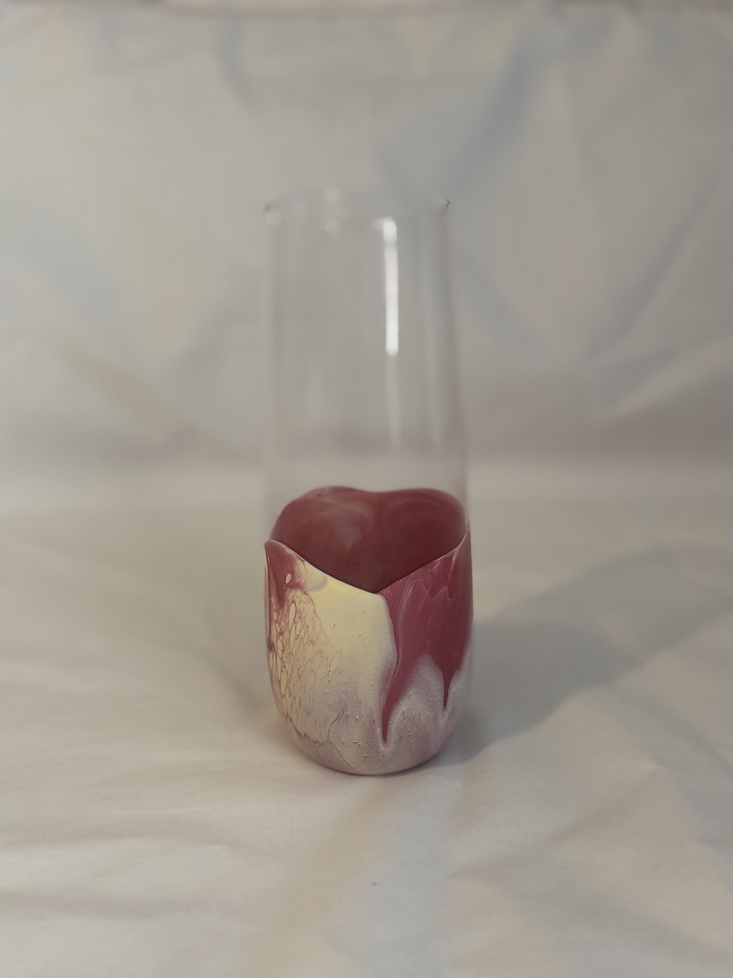 Champagne Glass with Lemon and Berry Paint