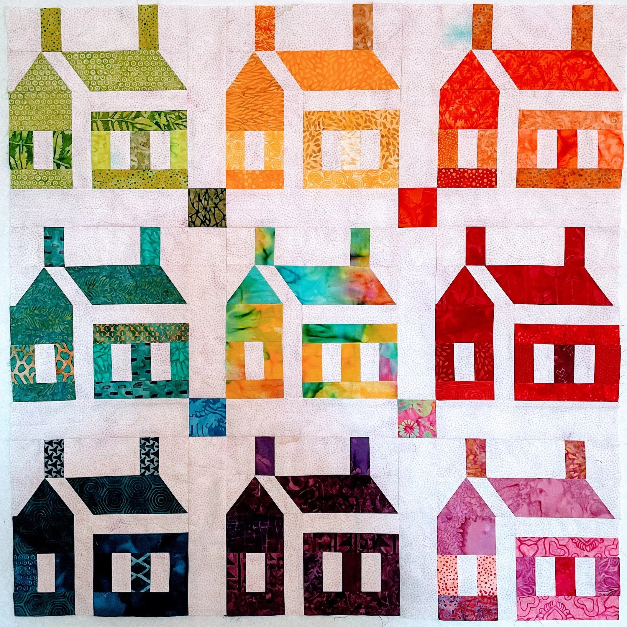 My Scrappy Schoolhouse Quilt with Accuquilt