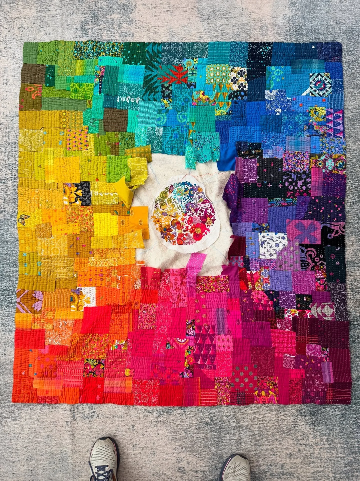 So close! I&rsquo;ve been very distracted by stuff this week. Maybe today is the day I finally get some time to relax into stitching. 

If you are curious about how I make my Kawandi inspired quilts, follow the link in my bio for my on-demand class! 
