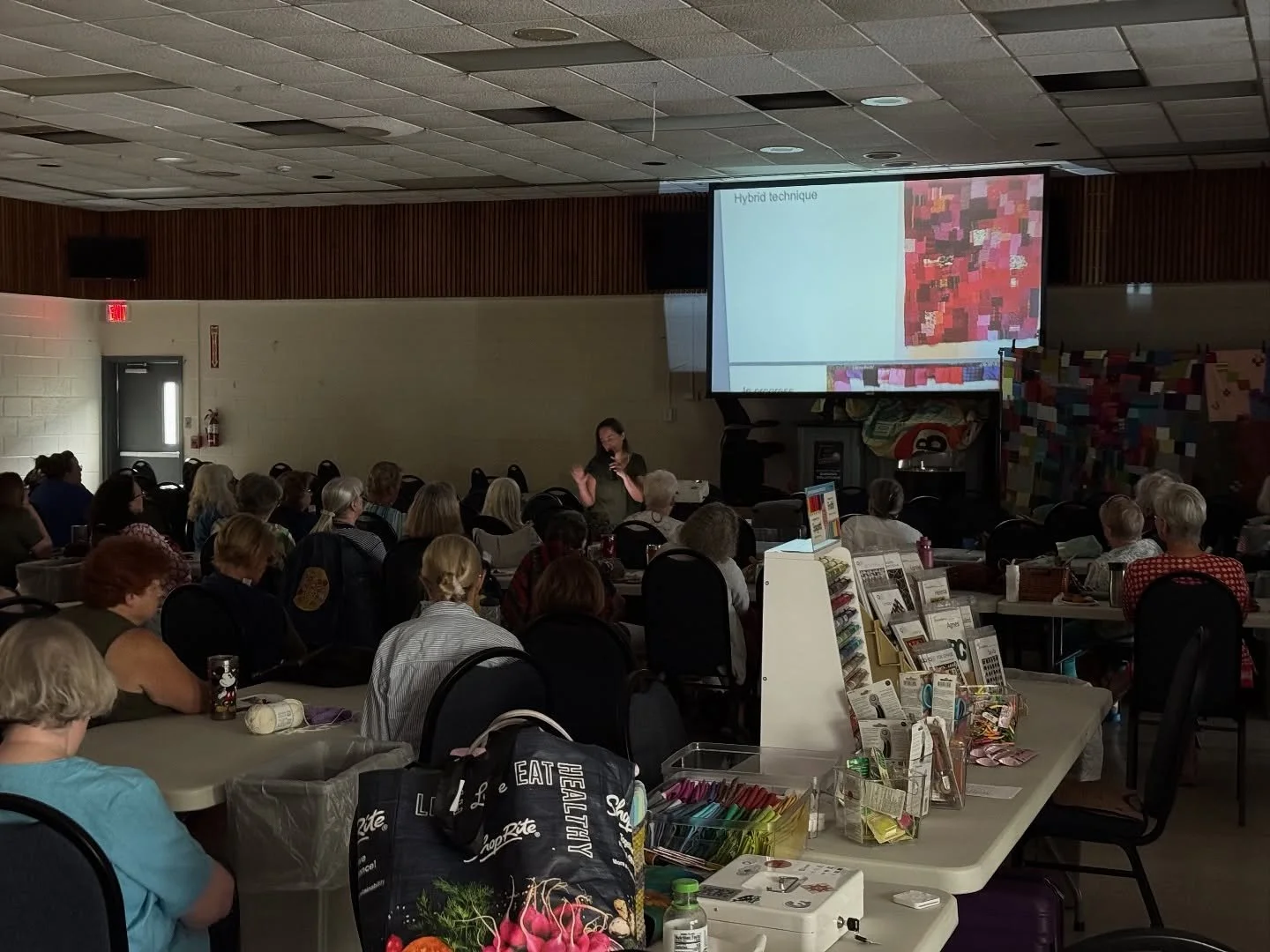 Fantastic day with Jeremy! 
Started out in a room of about 50 quilters, mic in hand, talking about my favorite thing - quilting! (I&rsquo;m still unclear how I went from terrified to present a paper in school to being an absolute floozy for the micro
