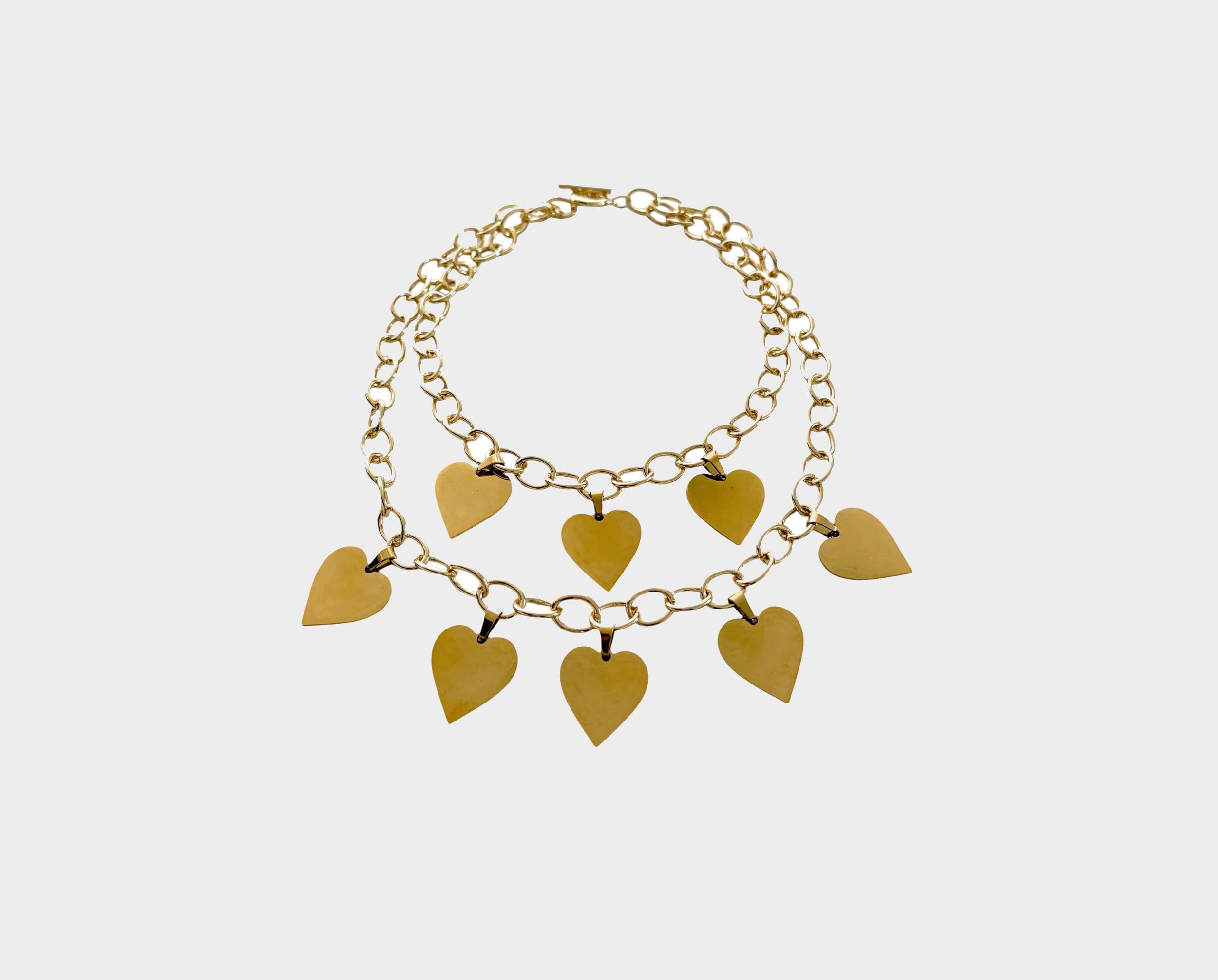 Amore Multilayered Dripping Hearts Necklace - The St. Barts
