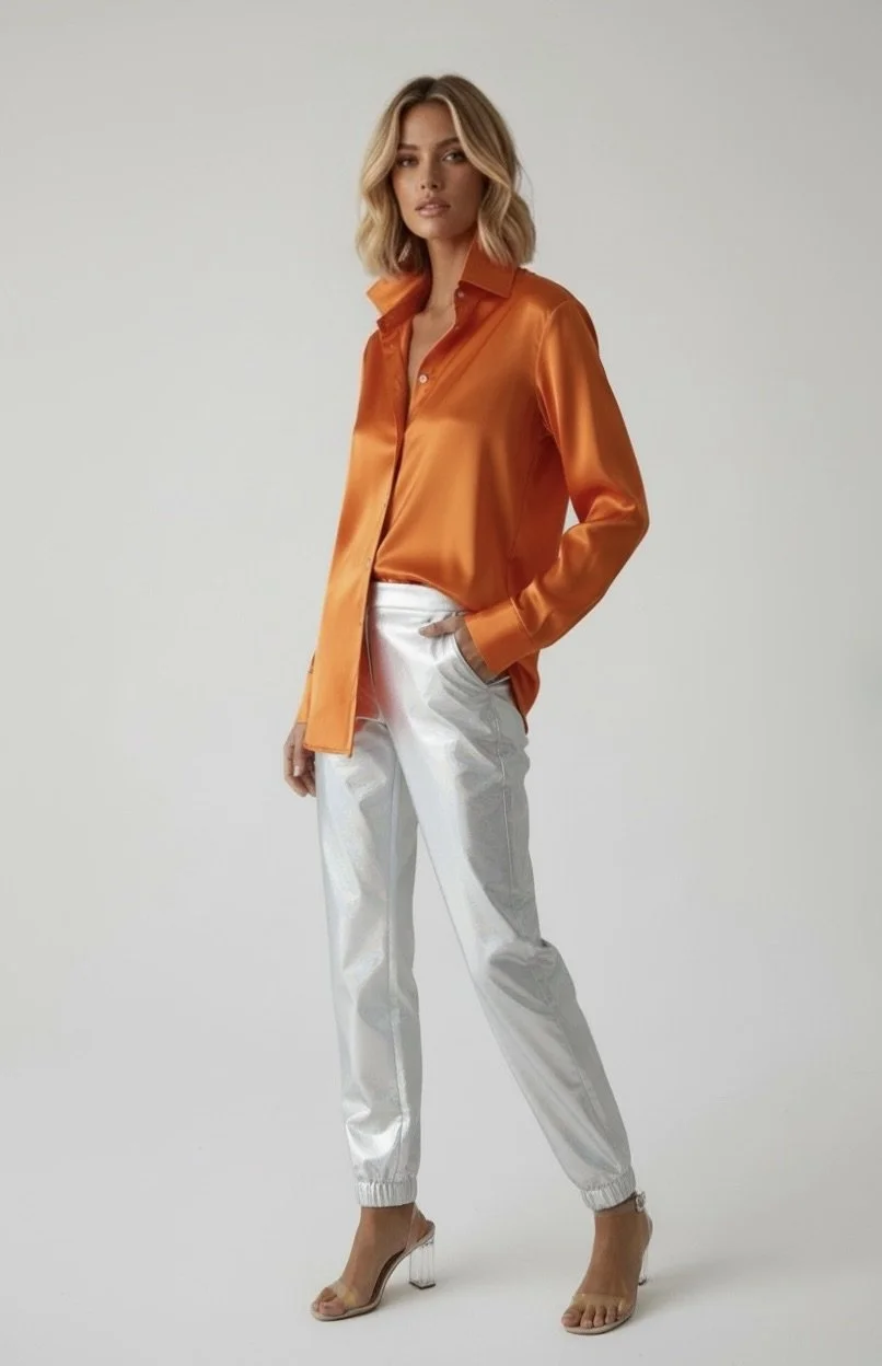 63 Tangerine Rush Long Sleeve Dress Shirt - The Monte Carlo