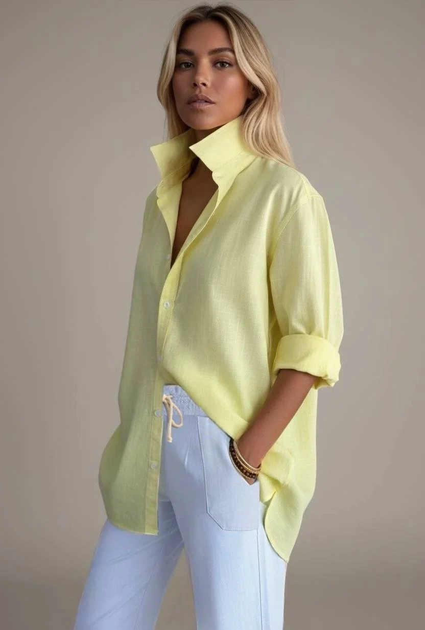 Mediterranean Capri Lemon linen shirt - The St. Barts