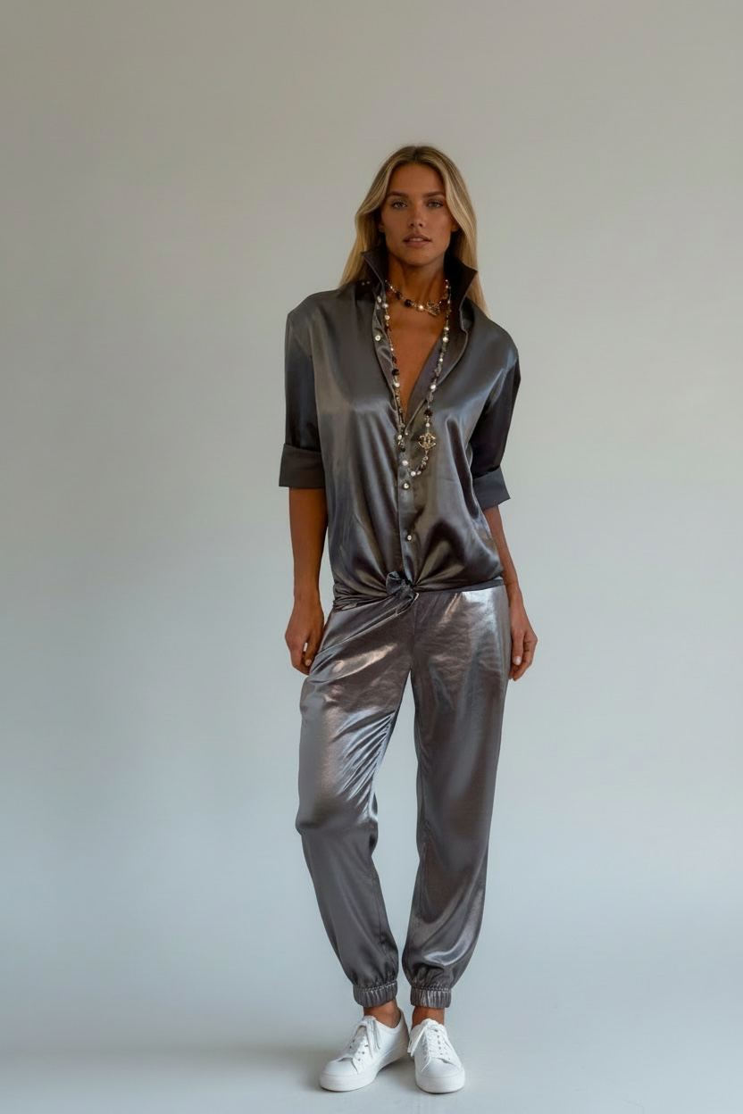 99 Cobalt Gray long Sleeve Dress Shirt - The Park Avenue