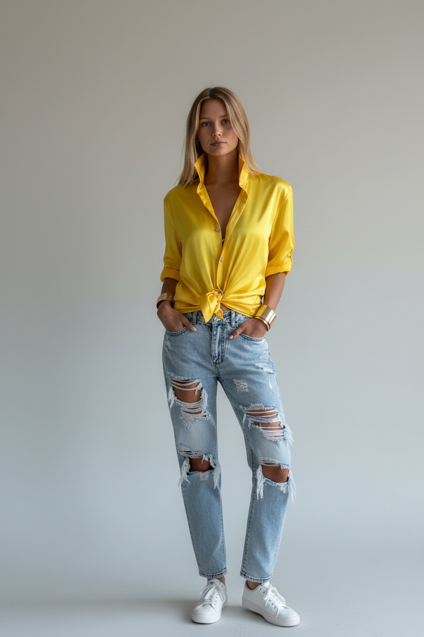 Jaune Canari long Sleeve Shirt - The Milano