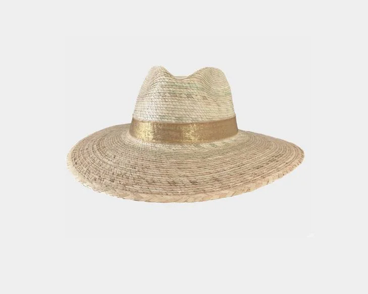 Metallic & Woven Braided Panama Style Sun Hat - The Mykonos
