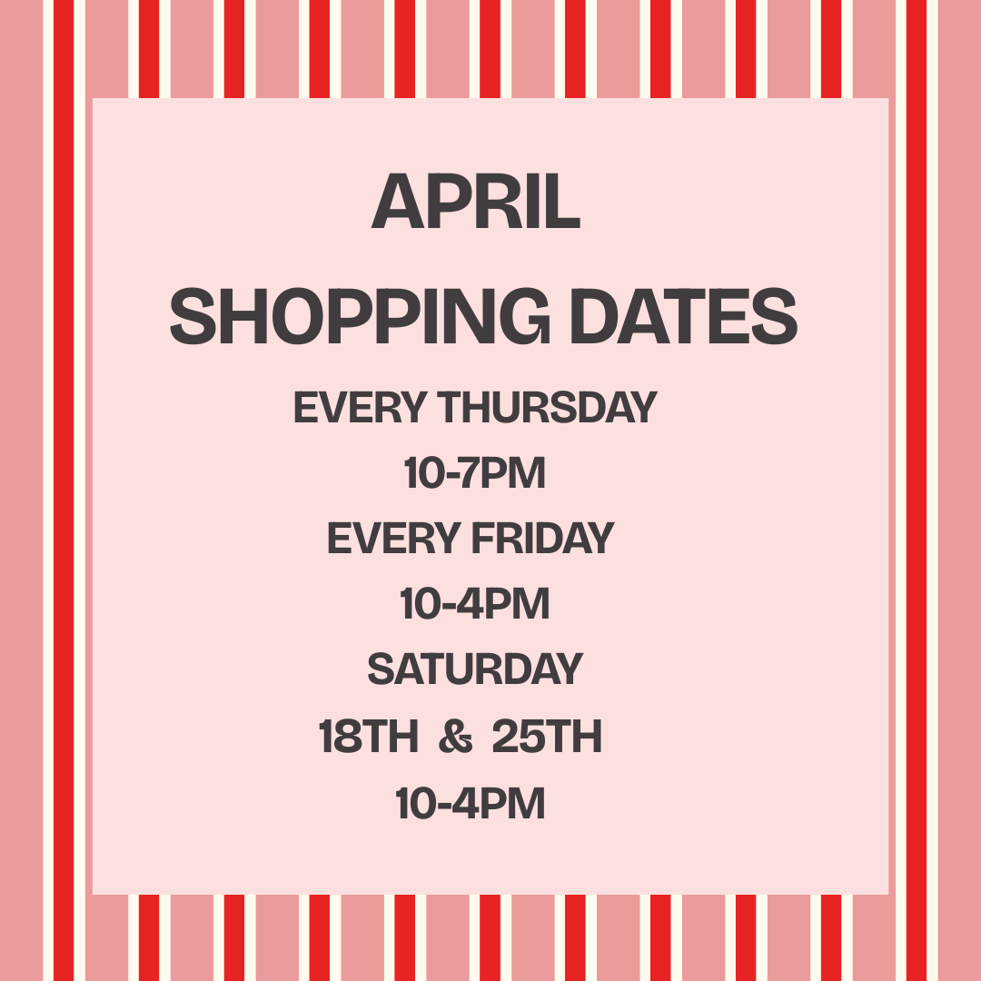 April Pop In Dates….