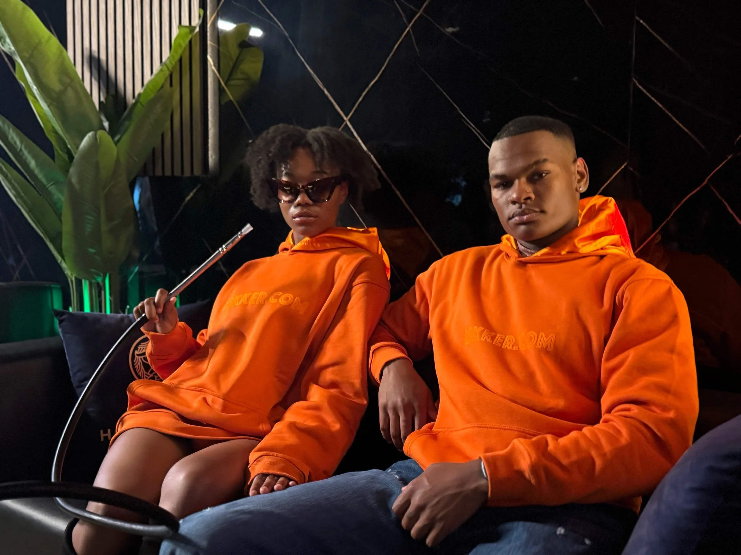 Orange SATINLINED hoodie