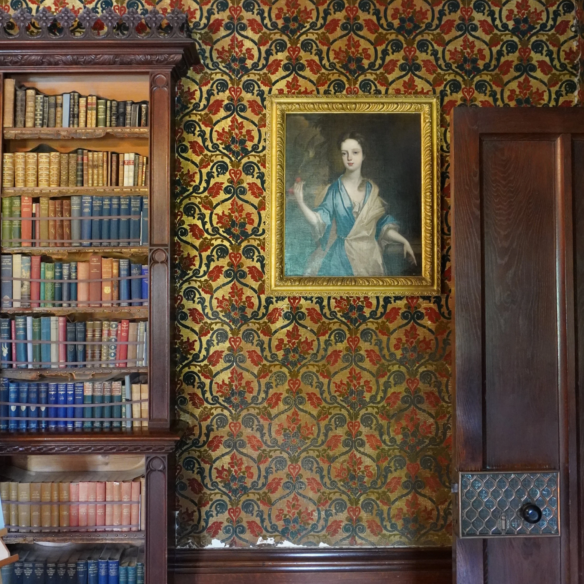 Inside the Library at Oxburgh Hall