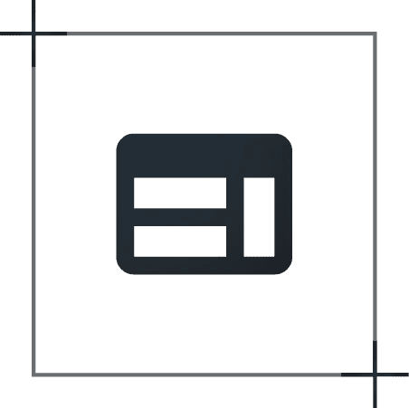 Black icon of a filing cabinet drawer with three horizontal lines, on a dark background.