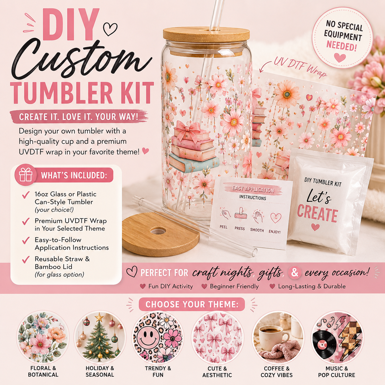 DIY Custom Tumbler Kit – Glass or Plastic