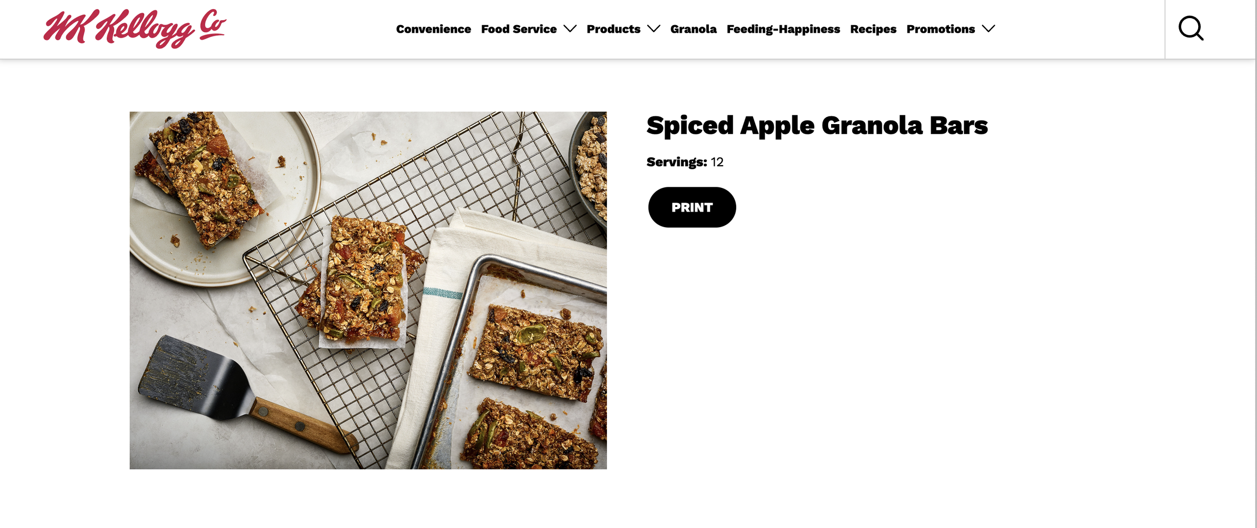 Top-down view of spiced apple granola bars on a wire cooling rack and a tray, with some bars on a plate and others broken into pieces, along with a spatula and a bowl of granola.