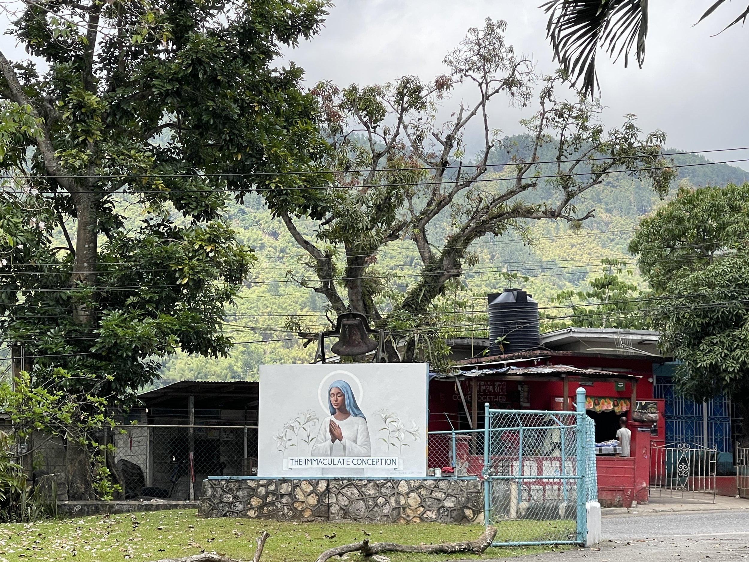 The Immaculate Conception, 5ft x 9ft mural (Immaculate Conception Catholic Church, Stony Hill, St. Andrew, Jamaica)