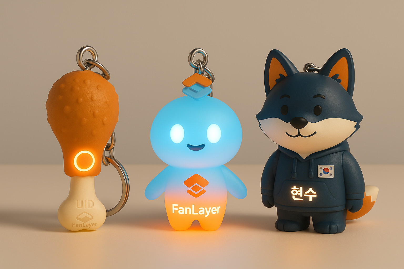 K-pop fan smart charms, illustrating how Fanlayer UID-enabled products create recurring engagement and royalties.