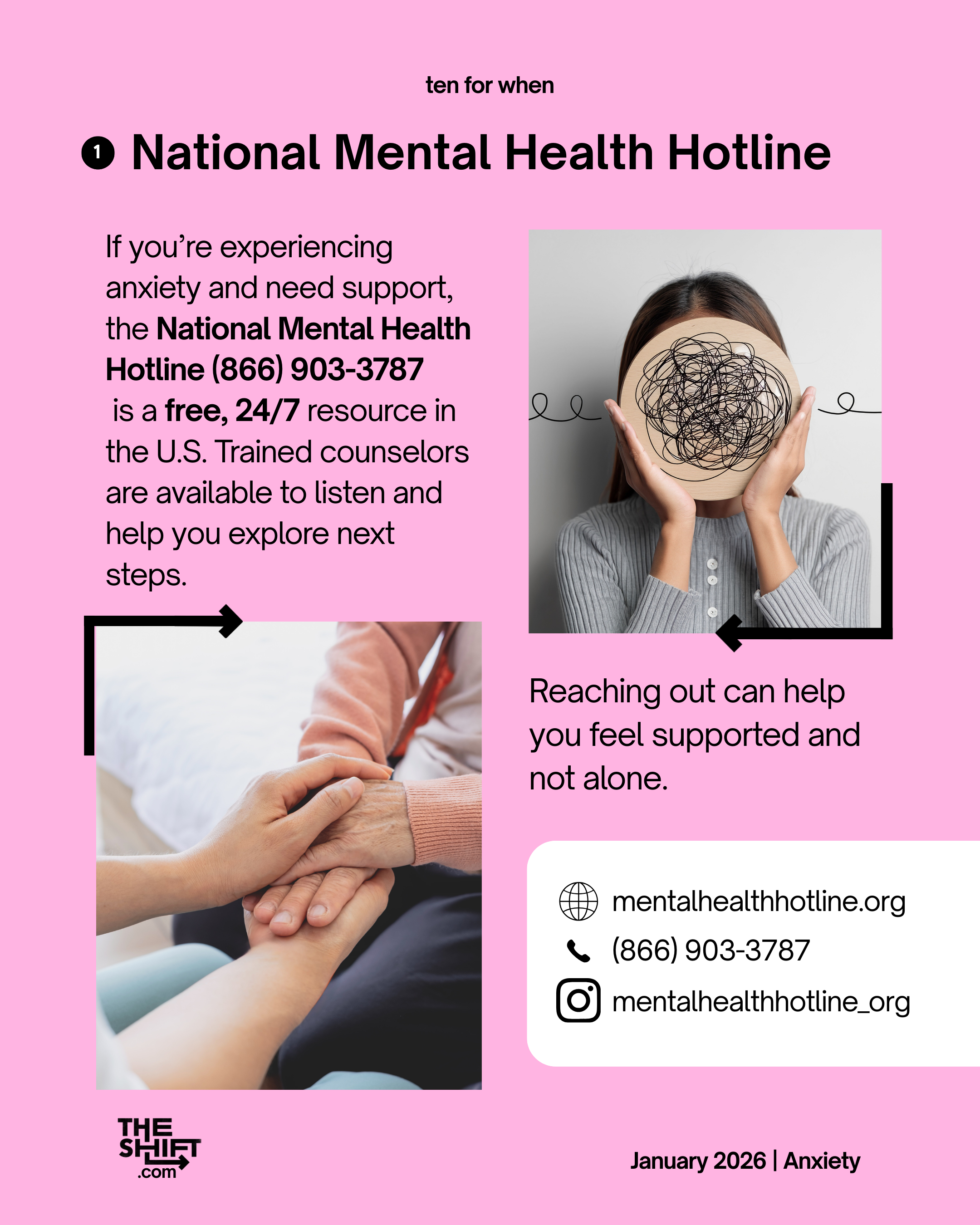 You don’t have to face anxiety alone.
If anxiety feels overwhelming, constant, or starts interfering with your daily life, support is available.

The National Mental Health Hotline offers compassionate support, help during moments of crisis, and guid
