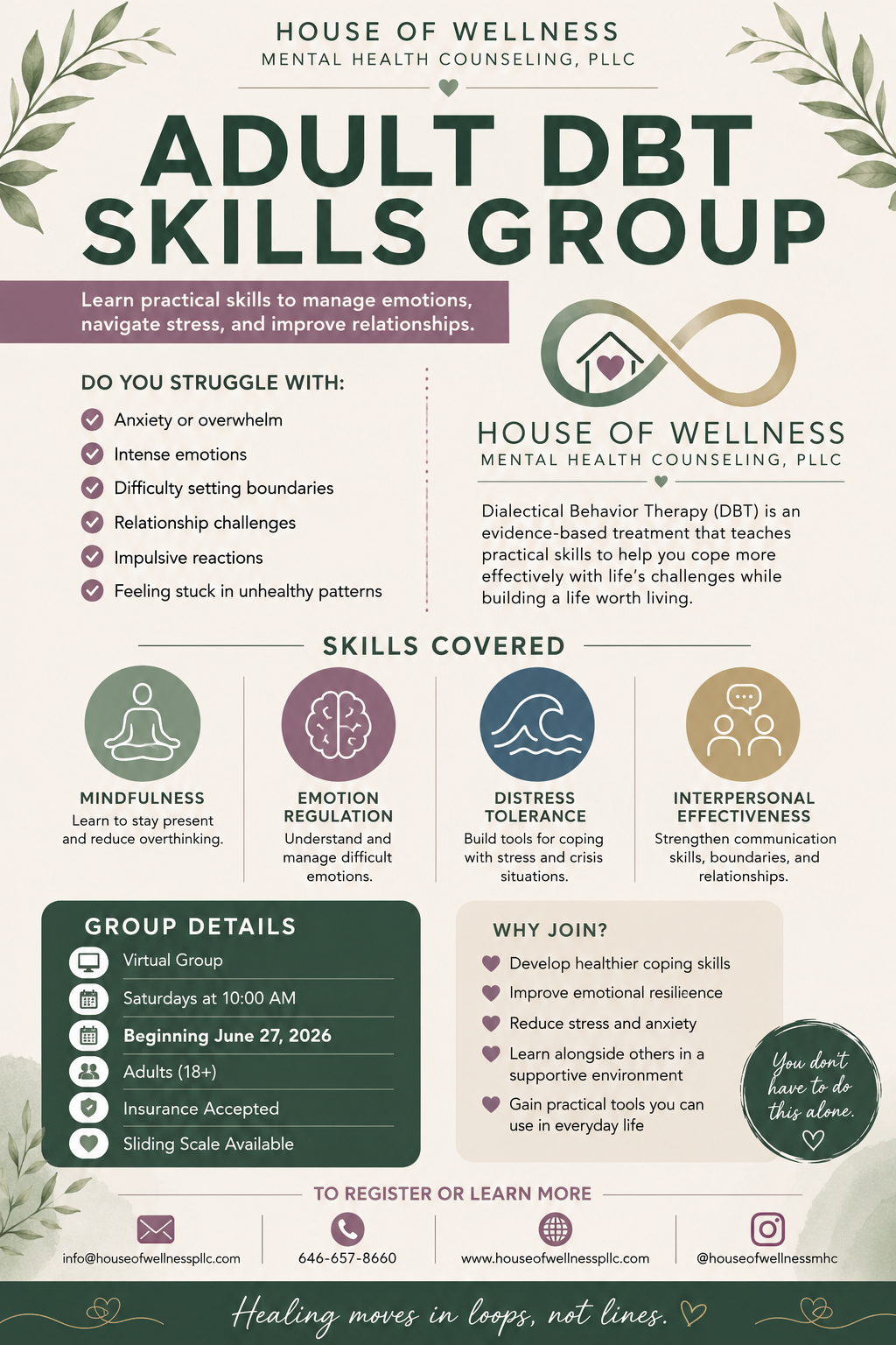 DBT Skills, mindfulness, Virtual NYC