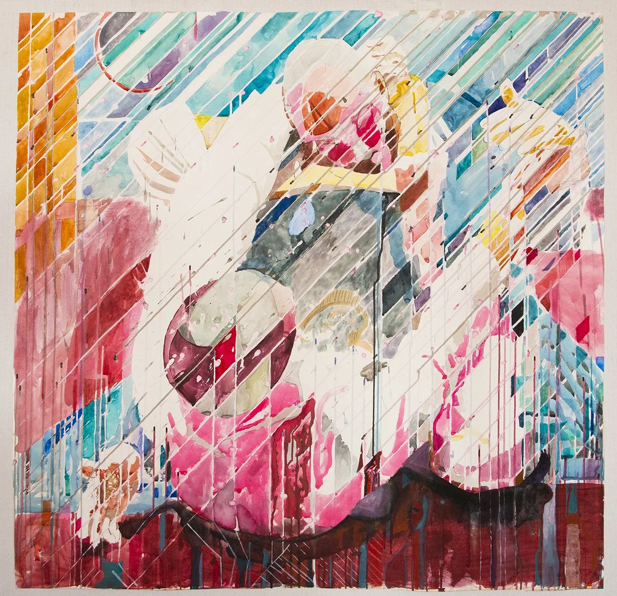 Kurash: Gogoplata- Watercolor on Paper, 2022, 50”x55” 