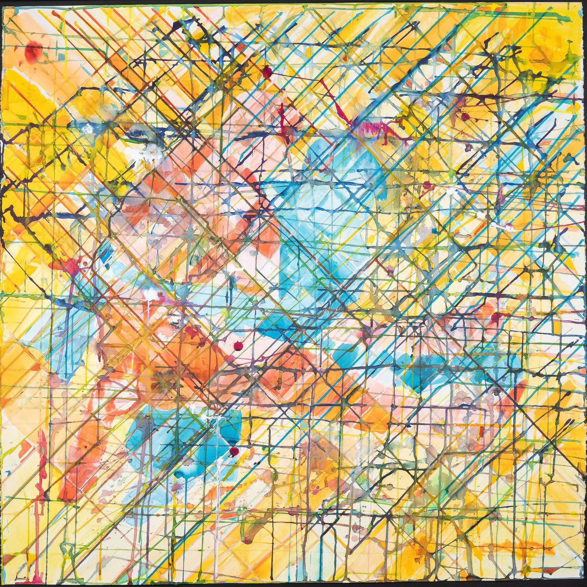 Kurash: Instance- 2026, watercolor on paper, 40"x40"