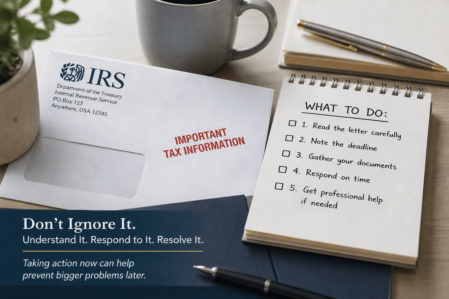 What should you do if you get a letter from the IRS.
