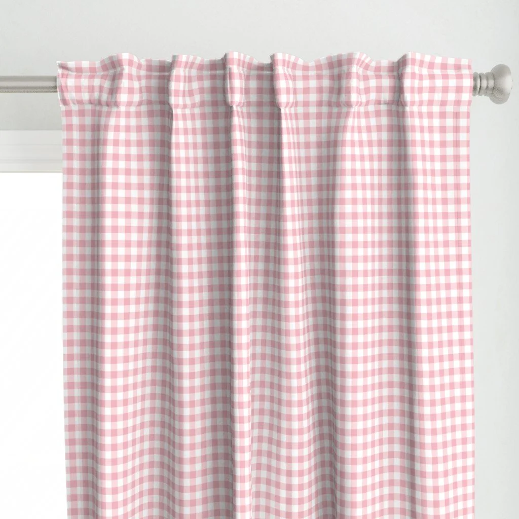 Curtains - Pretty pink gingham, classic for cottage inspired rooms - especially baby girl nurseries.
